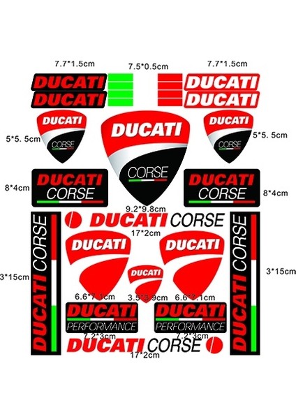 Ducatı Motosiklet Etiketi Yansıtıcı Su Geçirmez Kask Çıkartmaları (Yurt Dışından)