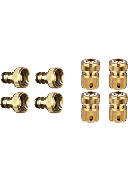 Adet Bahçe Su Hortumu Boru Bağlantı Musluğu Erkek Musluk Konnektörleri ve 4 Adet Pirinç Boru Bağlantısı Hortum Ucu Hızlı Bağlantı (Yurt Dışından)