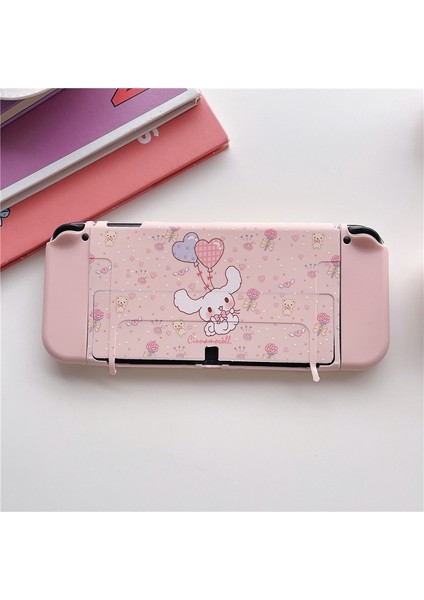 Nintendo Anahtarı OLED Kılıf Moda Animasyon Tema Pembe Tarzı Balon Sevimli Köpek Muhafaza Oyun Konsolu Kolu Koruyucu Kapak (Yurt Dışından) modelleri