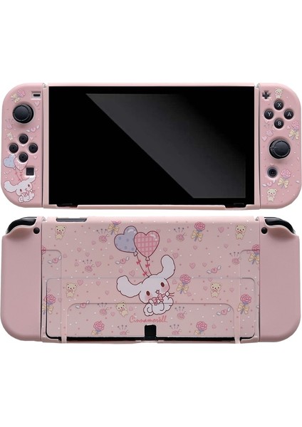 Nintendo Anahtarı OLED Kılıf Moda Animasyon Tema Pembe Tarzı Balon Sevimli Köpek Muhafaza Oyun Konsolu Kolu Koruyucu Kapak (Yurt Dışından) fırsatları