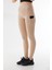 Kadın Spor Cepli Toparlayıcı Kadın Spor Taytı Leggins Krem 2