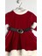 2-5 Yaş Kız Çocuk Bereli Kemerli Noel Elbise 3