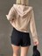 Kadın Kapüşonlu Iki Iplik Kumaş Sweatshirt (Renkli) 5