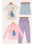4'lü Frozen Baskılı Pudra Tshirt Şort Pantolon Takım 2