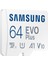 Samsung Evo Plus 64GB Hafıza Kartı 130 Mb/s Micro Sdhc Sd Adaptör MB-MC64KA/TR 3