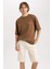 Slim Fit Dar Kalıp Normal Bel Dar Paça Jean Bermuda Şort B0380AX23HS 3