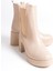 MBIBR203-N Kadın Nude Kalın Kısa Platform Topuklu Kısa Bot & Bootie 4