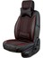 Nissan Skystar Lüx Deri Oto Koltuk Kılıfı 5'li Set Tam Takım Cross Siyah Kırmızı 4