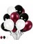 20 Adet Metalik Sedefli Beyaz-Siyah-Bordo Helyumla Uçabilen Balon 1