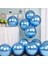 Krom Parlak Balon Mavi Renk 10 Adet Aynalı Balon 30 cm 1