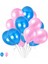 80 Adet Metalik Sedefli Parlak Pembe ve Mavi Balon 1
