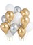 50 Adet Metalik Sedefli Gold-Gümüş Gri-Beyaz Helyumla Uçabilen Parlak Balon 1