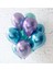 Krom Parlak Metalik Yeşil-Mavi-Mor Renk 40 Adet Balon 1