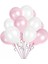 30 Adet Metalik Sedefli Parlak Pembe Ve Beyaz Balon 1