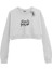 Basic Crop Bisiklet Yaka Uzun Kollu Don't Give Up Yazılı Sweatshirt 1