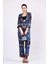 Saf İpek Pijama Takımı Mandala Desen Saks Mavi Nomads Felt 4