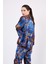 Saf İpek Pijama Takımı Mandala Desen Saks Mavi Nomads Felt 5
