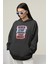 Oversize Never Stop Yazılı Hoodie 1