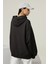 Oversize Never Stop Yazılı Hoodie 3