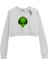 Basic Crop Bisiklet Yaka Uzun Kollu Alien Sweatshirt 1