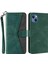 Iphone 14 Için Plus Plicing Dikişli Cilt Touch Folio Flip Case Stand Pu Deri Bırak-Kötü Cep Telefonu Kapak Yeşil (Yurt Dışından) 1
