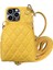 Iphone 14 Pro Max Için Maksimum Rhombus Desenli Cep Telefonu Çantası Crossbody Pu Pu Deri Kaplamalı Pc Kart Tutucu Fermuar Kapağı Omuz Kayış Sarı (Yurt Dışından) 1