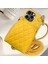 Iphone 14 Pro Max Için Maksimum Rhombus Desenli Cep Telefonu Çantası Crossbody Pu Pu Deri Kaplamalı Pc Kart Tutucu Fermuar Kapağı Omuz Kayış Sarı (Yurt Dışından) 5