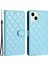 Iphone 14 Için Telefon Kapağı Tpu+Pu Deri Cüzdan Kabuk Flip Stant Dikiş Hattı Eşkenar Doku Telefon Case-Sky Mavi (Yurt Dışından) 1