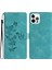 Iphone 14 Pro Max Çiçek Tahsil Telefon Kapağı Pu Deri Cüzdan Stand Kılıf Sky Blue (Yurt Dışından) 1