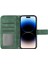 Iphone 14 Pro Max HT04 Için Şok Geçirmez Telefon Kılıfı Baskılı Ayçiçeği Cilt Touch Pu Deri Deri Stand Cüzdan Koruyucusu Omuz Kayış-Dark Yeşil (Yurt Dışından) 5