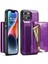 Iphone 14 Için Plus 2'si Bir Arada Çıkarılabilir Telefon Kılıfı Cüzdan Kickstand-Dark Purple ile Işıltılı Manyetik Cep Telefonu Kapağı (Yurt Dışından) 1
