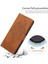 Iphone 14 Için Plus Baskı Tiger Head Pu Deri Kılıf Kılıfı Strap Strap Cüzdan Stili Özellik Flip Cover-Brown (Yurt Dışından) 4