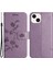 Iphone 14 Için Artı Cüzdan Tarzı Kelebek Çiçeği Baskılı Anti-Damla Kasa Pu Deri Standı Strap-Morlu Özellikli Telefon Kabuğu (Yurt Dışından) 1