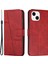 Iphone 14 Için Plus 6.7 Inç Dikiş Pu Deri Telefon Kapağı Cüzdan Katlanabilir Stand Folio Flip Case Strap-Red ile (Yurt Dışından) 1
