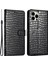 Pu Deri+Tpu Iphone 14 Pro Max Stand Cüzdan Timsah Doku Telefon Kılıfı El Strap-Black (Yurt Dışından) 1