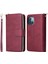 Iphone 14 Için Anti-Çizik Pu Deri Telefon Kasası Artı 9 Kart Tutucu Yuvaları Manyetik Kapanma Fermuar Cep Flip Cüzdan Kapağı Standı Strap-Wine Kırmızı ile (Yurt Dışından) 1