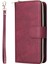 Iphone 14 Için Anti-Çizik Pu Deri Telefon Kasası Artı 9 Kart Tutucu Yuvaları Manyetik Kapanma Fermuar Cep Flip Cüzdan Kapağı Standı Strap-Wine Kırmızı ile (Yurt Dışından) 2