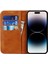 Iphone 14 Pro Maks Malf Dokusu Pu Pu Deri Şok Geçirmez Cüzdan Kılıfı Iki Renk Ekleme Manyetik Otomatik Absorbed Katlanabilir Stand Kapak Sarı/kahverengi (Yurt Dışından) 2