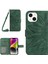 Iphone 14 Için HT04 Için HT04 Cilt Touch Pu Deri Stand Kılıfı Baskılı Ayçiçeği Tam Koruma Telefon Cüzdan Kapağı Omuz Kayış-Dark Yeşil (Yurt Dışından) 1