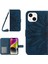 Iphone 14 Için HT04 Cilt Touch Pu Deri Stand Kılıfı Baskılı Ayçiçeği Tam Koruma Telefon Cüzdan Kapağı Omuz Kayış-Dark Mavi (Yurt Dışından) 1