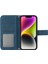 Iphone 14 Için HT04 Cilt Touch Pu Deri Stand Kılıfı Baskılı Ayçiçeği Tam Koruma Telefon Cüzdan Kapağı Omuz Kayış-Dark Mavi (Yurt Dışından) 5