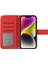 Iphone 14 Için HT04 Cilt Touch Pu Deri Stand Kılıfı Baskılı Ayçiçeği Tam Koruma Telefon Cüzdan Kapağı Omuz Kayışı Kırmızısı (Yurt Dışından) 5