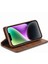 Iphone 14 Için Rfıd Için Rfıd Bloking Pu Deri Telefon Kılıfı Stand Manyetik Oto Ahmsorbed Folio Flip Cover-Brown (Yurt Dışından) 2