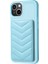 Iphone 14 Için BF26 Plus Shockproof Tpu+Pu Deri Telefon Kapak Dalga Dikiş Kartı Tutucu Kickstand Telefon Kabuğu Vaka Mavisi (Yurt Dışından) 1