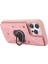Iphone 14 Pro Maks Kart Torbası Tasarımı Şok Geçirmez Cilt Touch Pu Deri Kaplamalı Tpu Geri Kılıf Manyetik Yüzük Kickstand-Pink (Yurt Dışından) 3