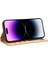 Iphone 14 Pro Max Stand Tasarım Magnetic Otomatik Emilmiş Telefon Cüzdanı Kapak Bej (Yurt Dışından) 2