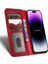 Iphone 14 Pro Max Stand Tasarım Magnetic Otomatik Absorbed Telefon Cüzdan Kapak Kırmızısı (Yurt Dışından) 3