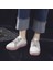 Kadın Düz Spor Ayakkabı Kore Nefes Yarım Kanvas Ayakkabılar Rahat Tembel Slip-Ons Bayanlar Siyah Beyaz Kasut Sukan (Yurt Dışından) 4