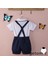 Hc Erkek Bebek Erkek Takım Elbise+Tulum Önlük Pantolon+Kravat Resmi (Yurt Dışından) 4