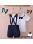Hc Erkek Bebek Erkek Takım Elbise+Tulum Önlük Pantolon+Kravat Resmi (Yurt Dışından) 5